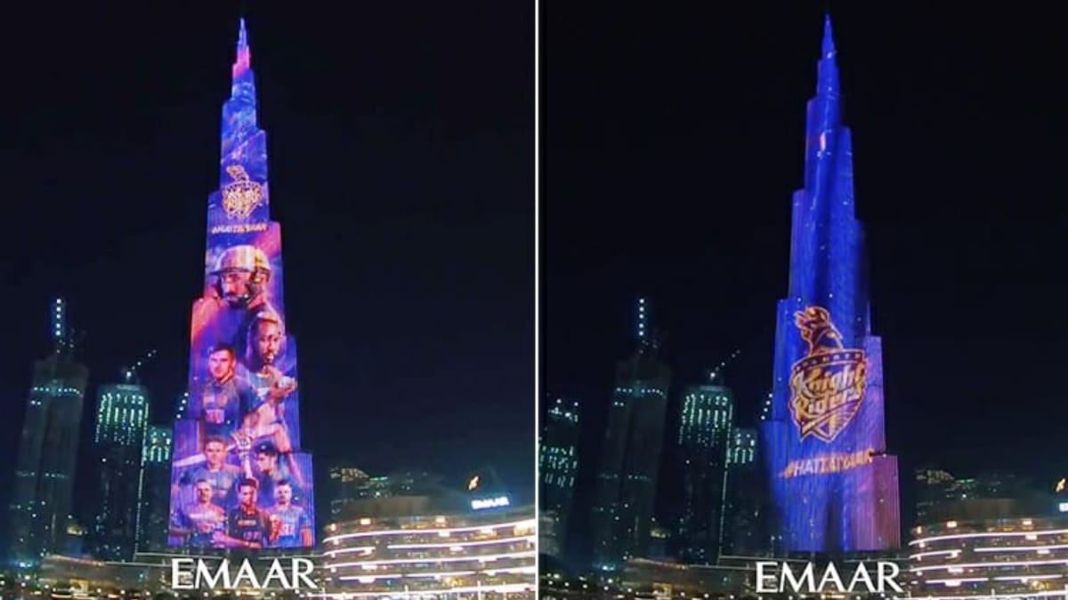 IPL 2020: Burj Khalif lit up in Kolkata Knight Riders colours ahead of their opening match in IPL