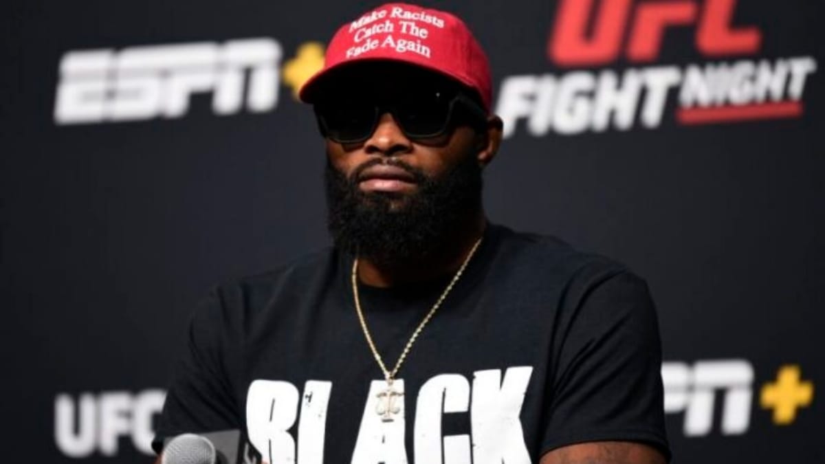 Tyron Woodley answers with a repeated statement; Black Lives Matter