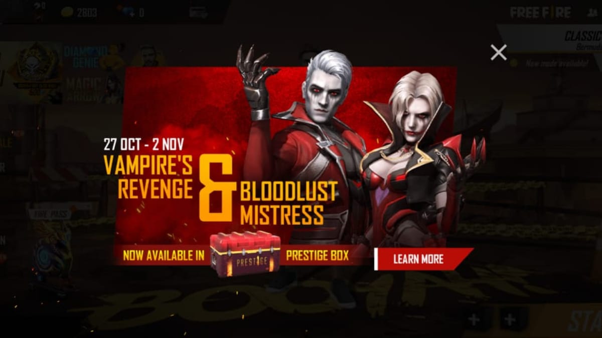 Garena Free Fire: How to Get Vampire’s Revenge and Bloodlust Mistress from Prestige Box