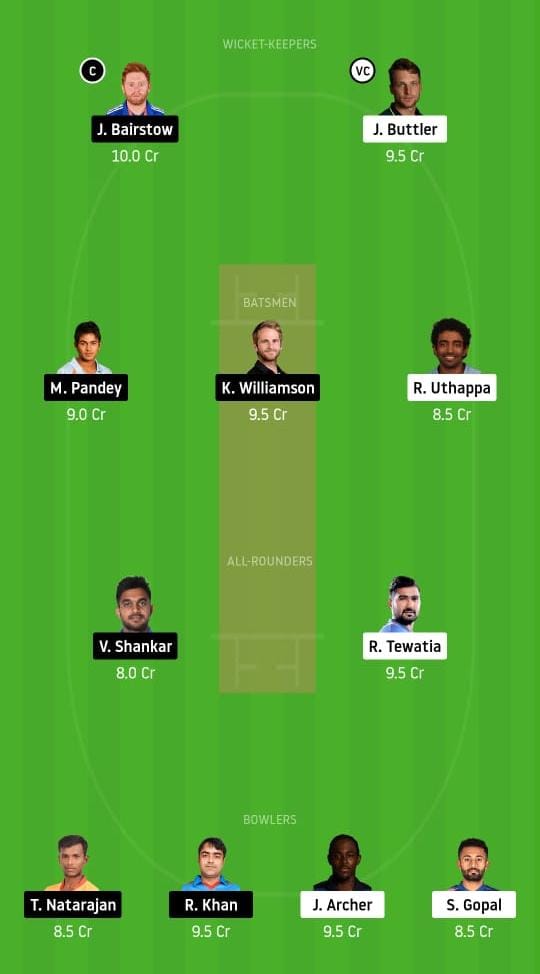 rr vs srh dream11