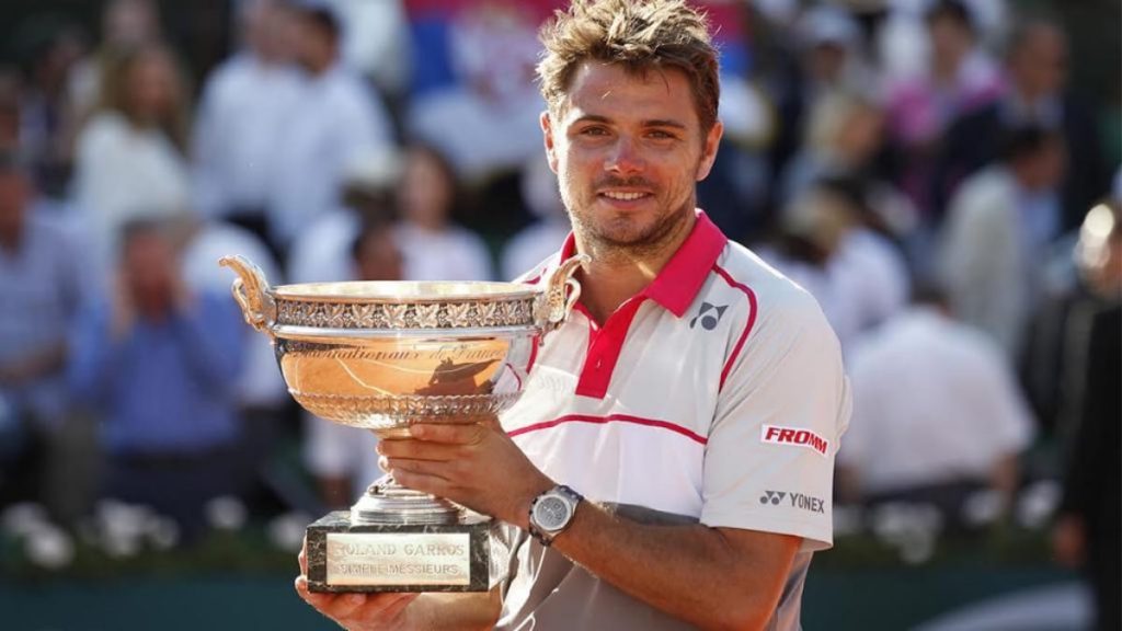 Stan Wawrinka with his 2015 French Open trophy