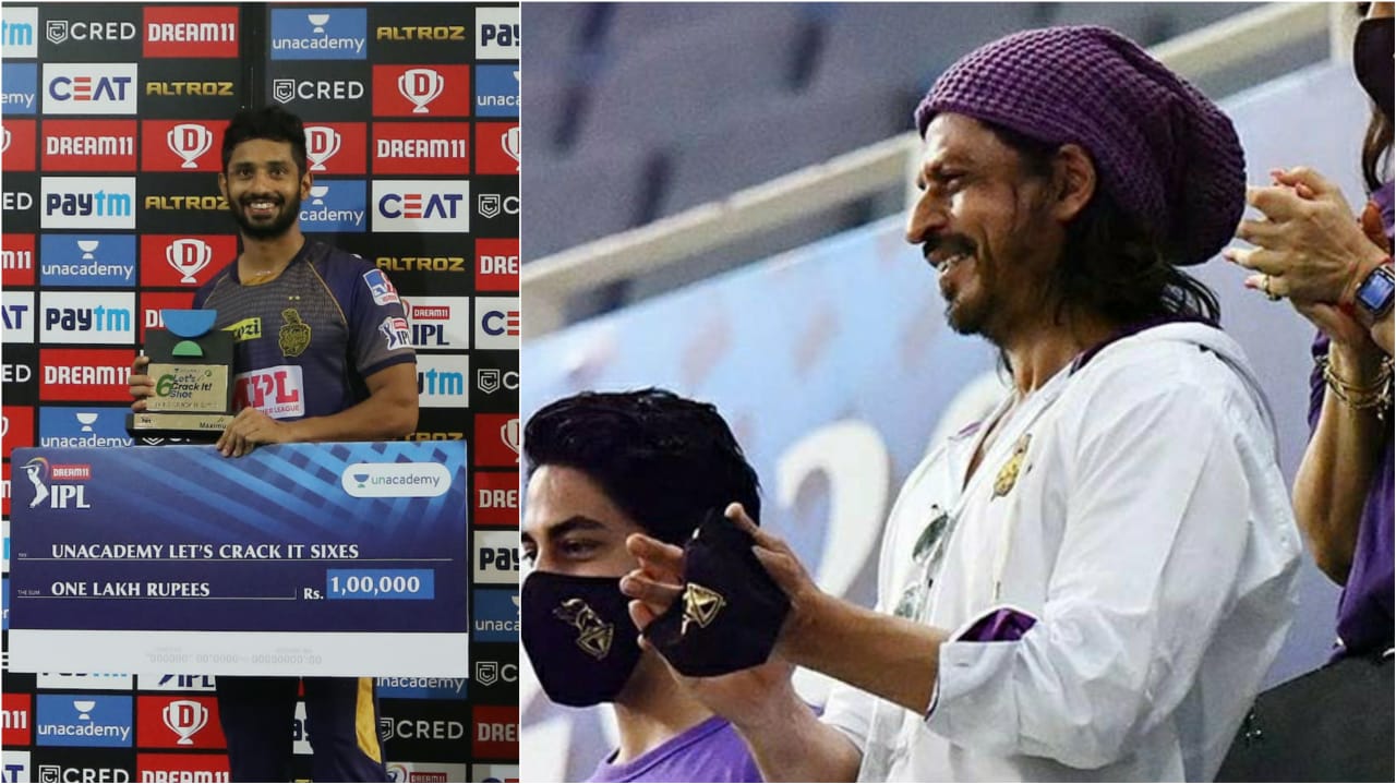 IPL 2020, ‘Rahul, naam toh suna hoga’, Shah Rukh Khan shouts his iconic dialogue from stands as Rahul Tripathi collects MOM against CSK