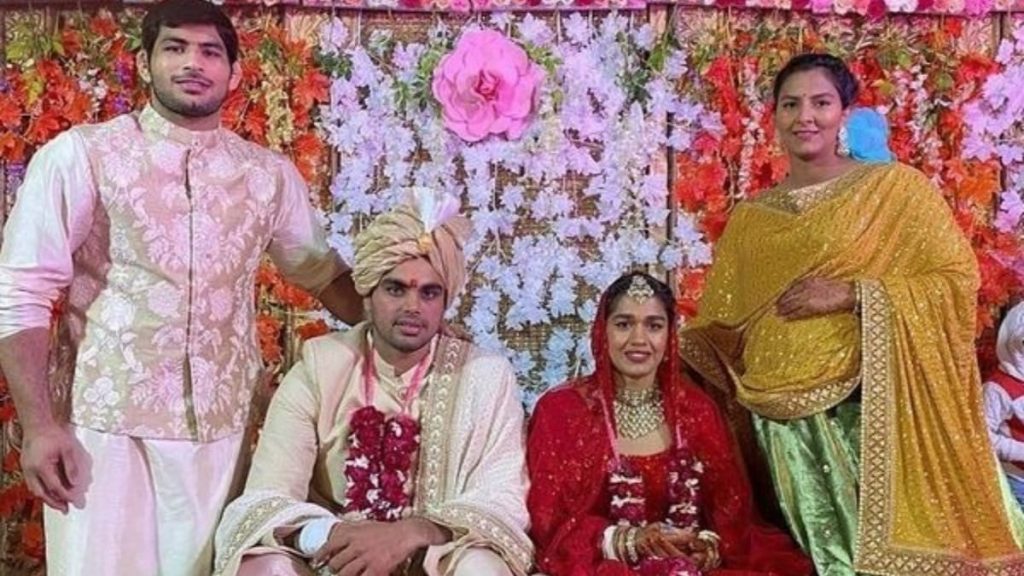 Wedding photo of Babita Phogat and Vivek Suhag