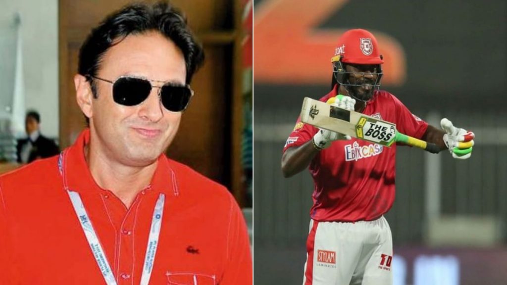 Ness Wadia and Chris Gayle