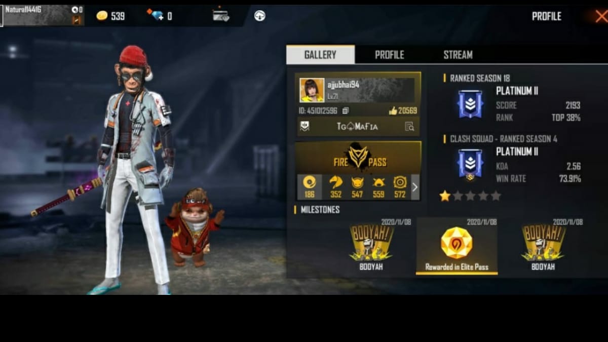 Total Gaming’s Free Fire ID, Real Name, stats, K/D ratio and more