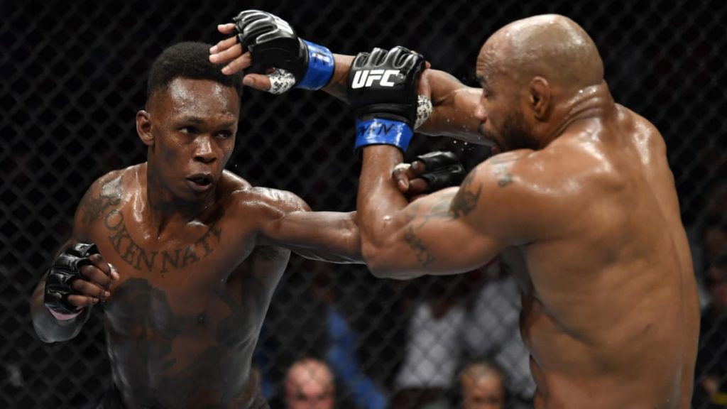 Israel Adesanya and Yoel Romero at UFC 247