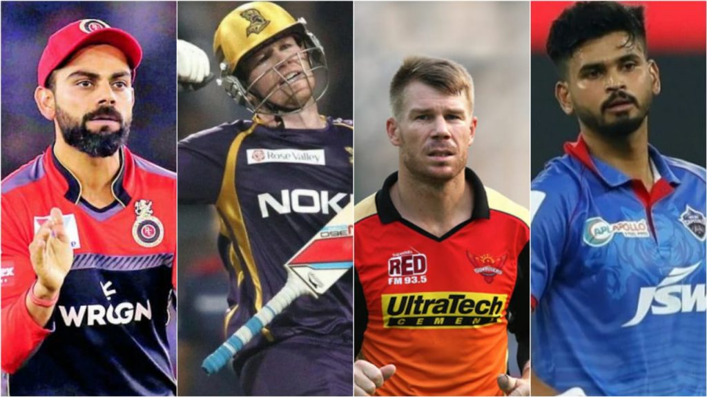 Virat Kohli, Eoin Morgan, David Warner and Shreyas Iyer