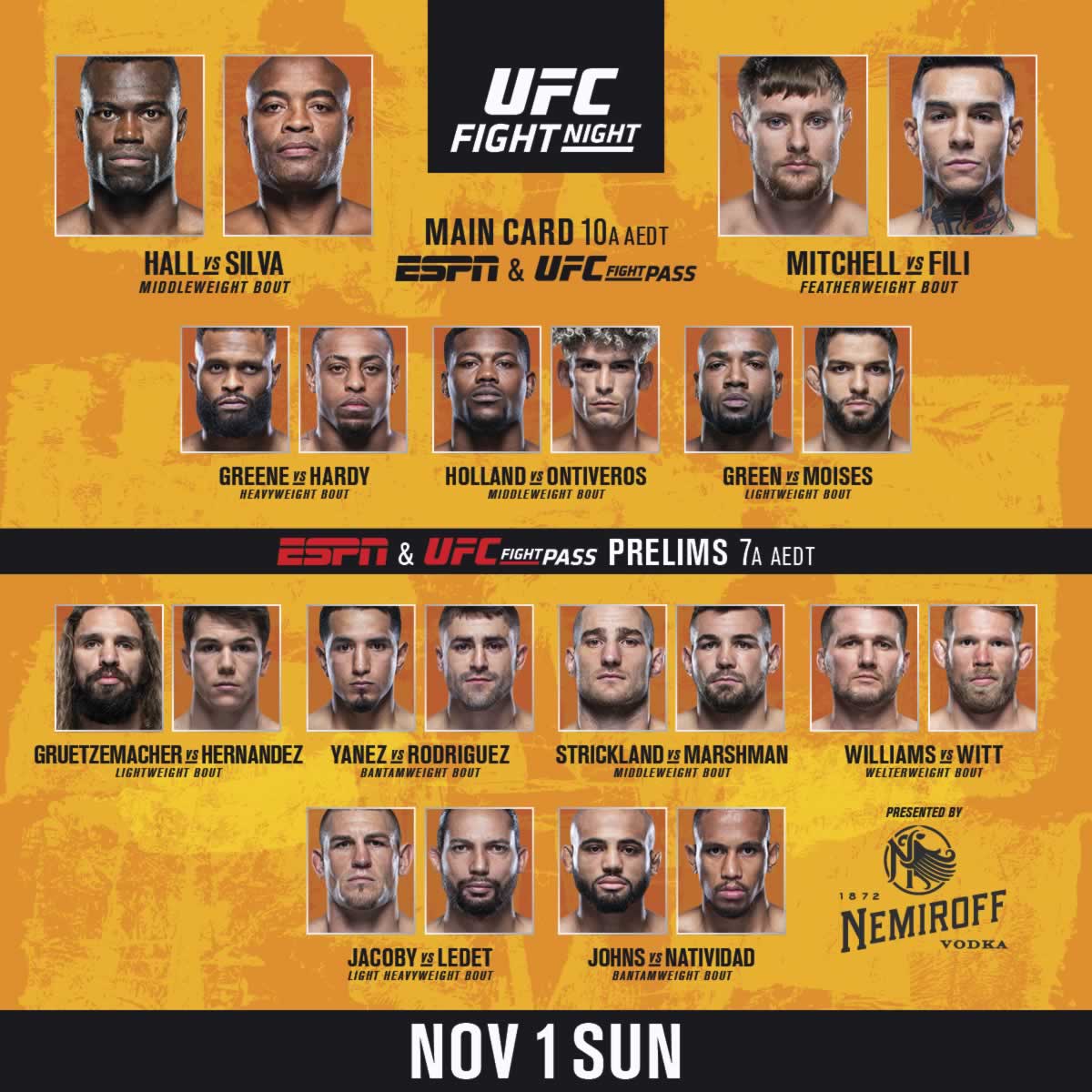 UFC FIGHT NIGHT HALL VS SILVA : PRELIMINARY RESULTS