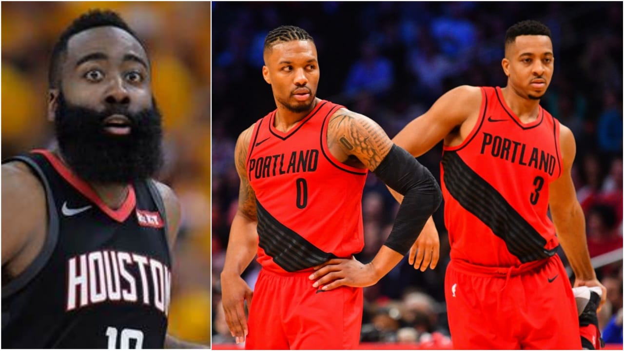 CJ McCollum and Damian Lillard spoil James Harden’s season debuts