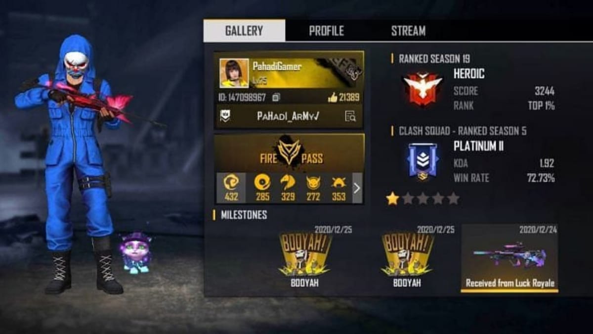 Pahadi Gaming Free Fire: Stats, ID and more