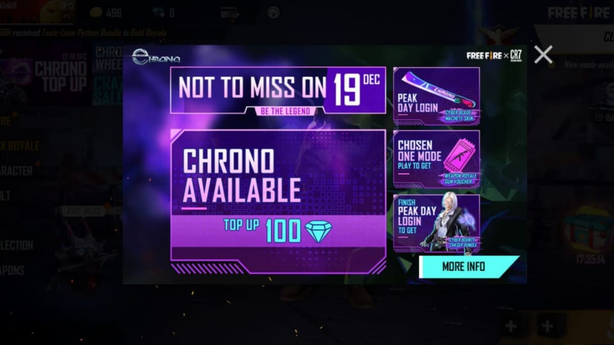 Garena Free Fire: How to get CR7’s Chrono Character in top-up events