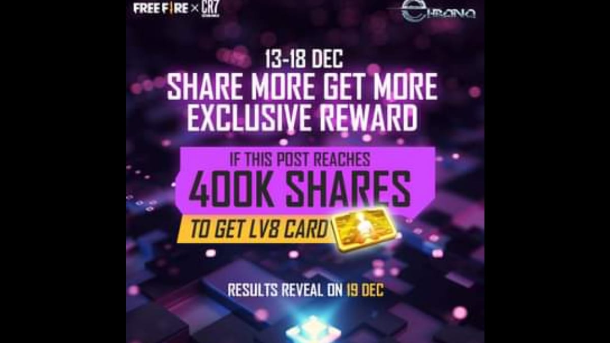 Garena Free Fire: Get Level 8 character card for Free, for Chrono character