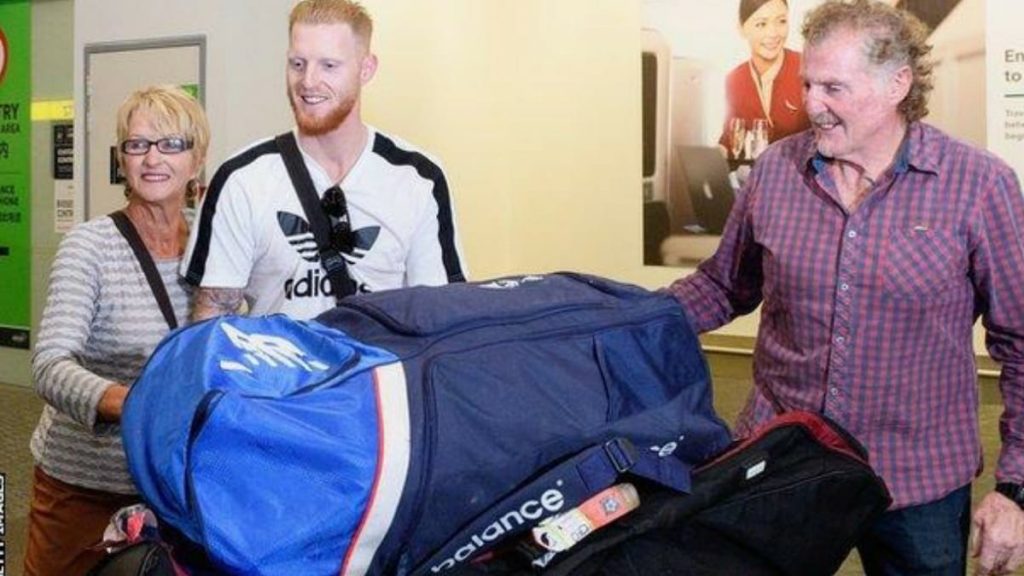 Ben Stokes with his father