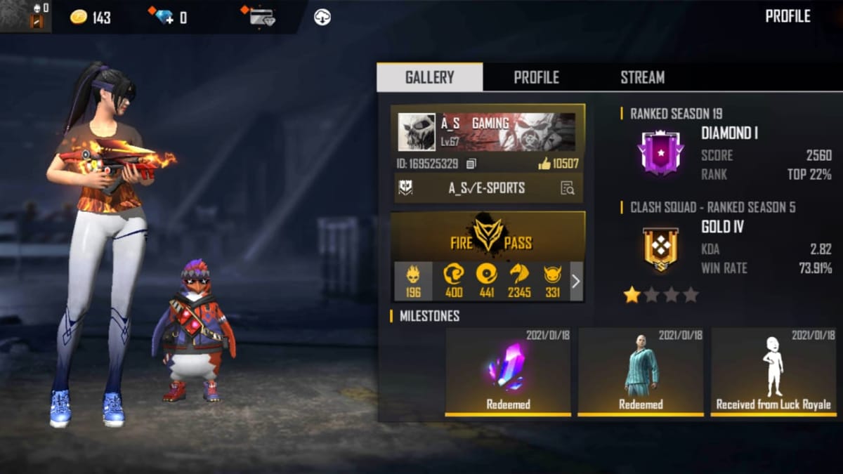 AS Gaming in Free Fire: Stats, Free Fire ID and More