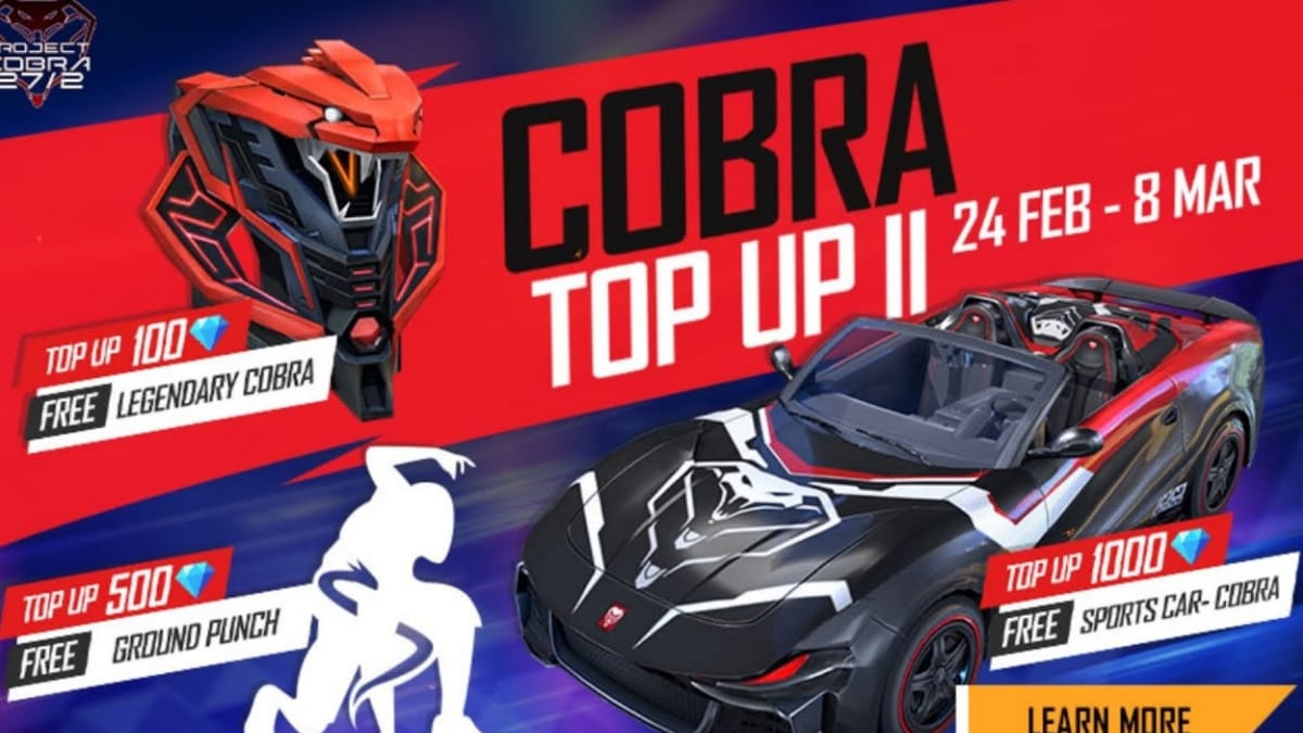 Garena Free Fire: Cobra Top-up II event and all you need to know