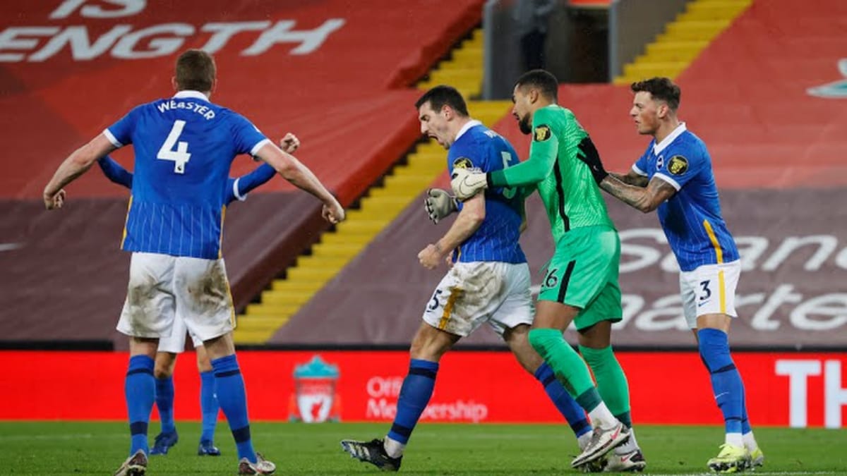 Liverpool’s title hopes dented after shock loss against Brighton