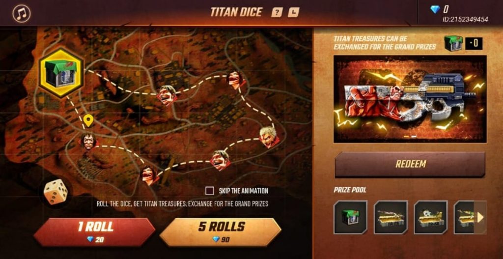 Free Fire Titan Dice