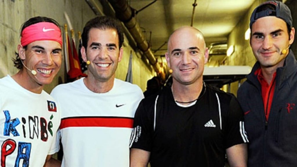 Rafael Nadal, Pete Sampras, Andre Agassi, Roger Federer