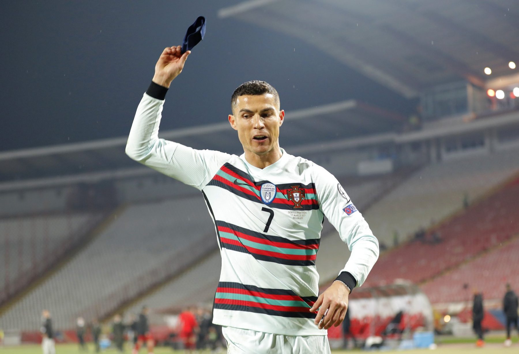 WATCH: Cristiano Ronaldo storms off the pitch after being denied last minute winner against Serbia