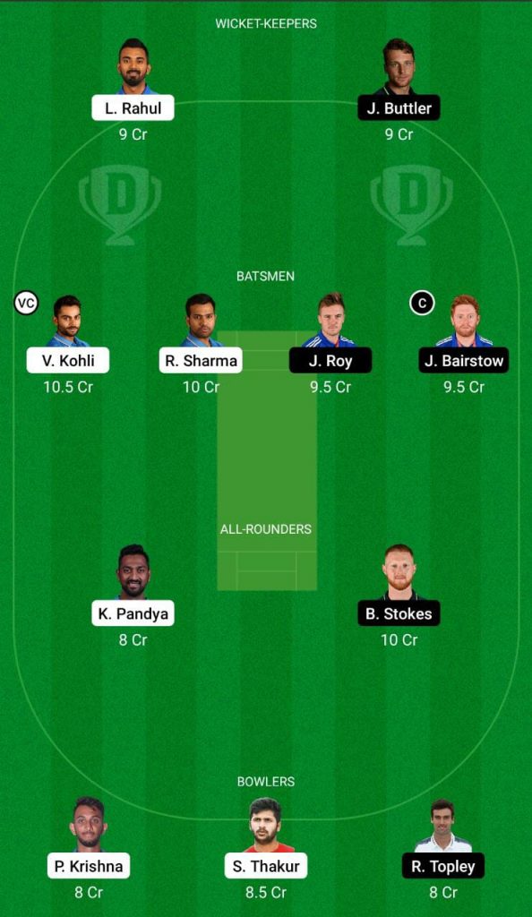 Ind vs Eng 3rd ODI Dream11