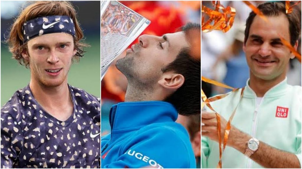 Andrey Rublev Novak Djokovic Roger Federer