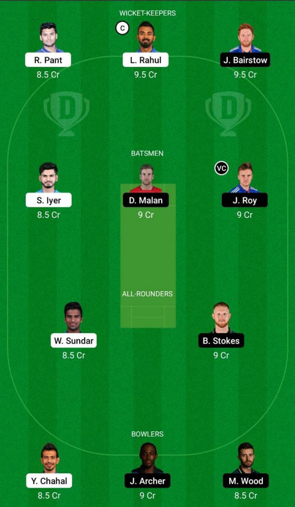 India vs England 2nd T20 Dream11