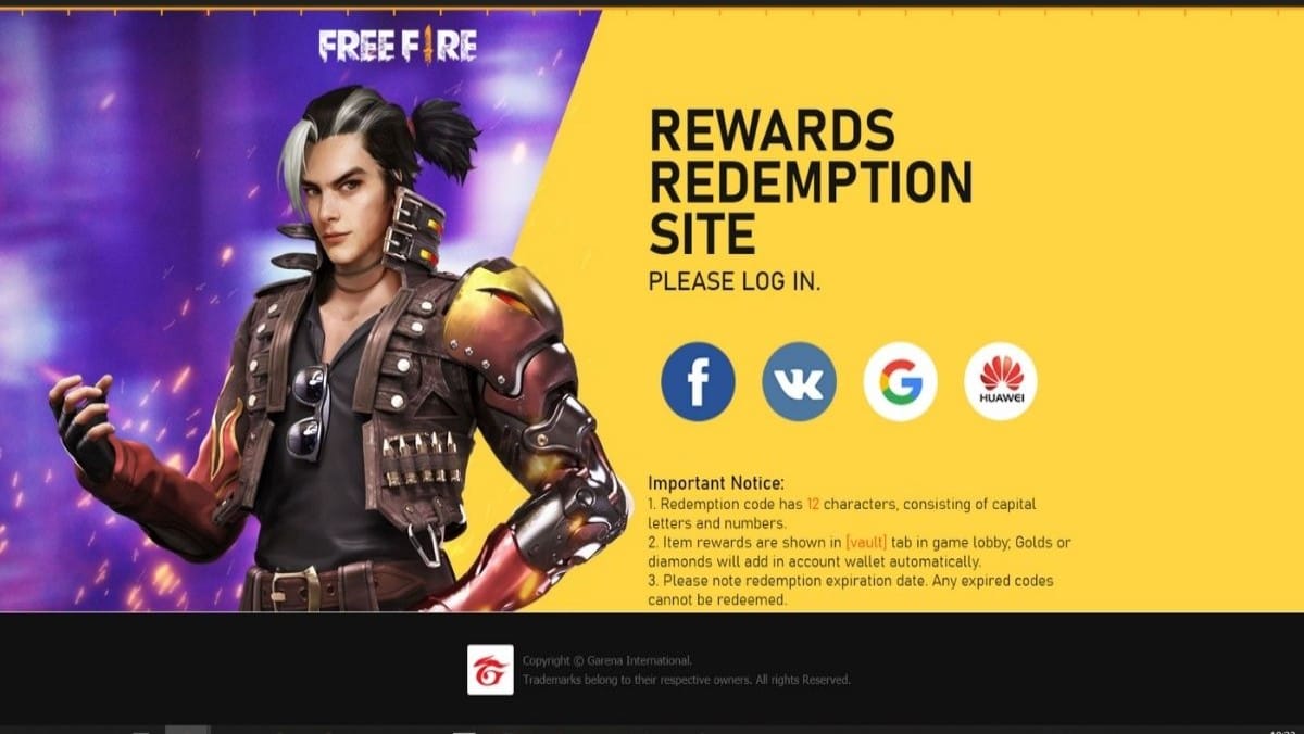 Free Fire Redeem Codes for 7th March 2021