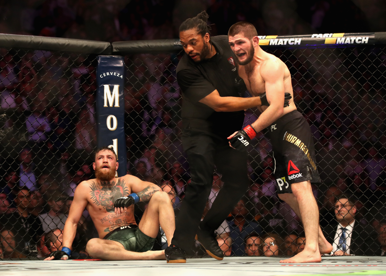 “It was here” Khabib Nurmagomedov reveals beating Conor McGregor to be the standout moment of his Hall of Fame career