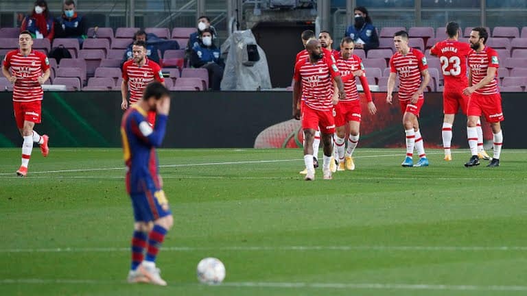 Barcelona lose 2-1 against Granada to intensify the La Liga title race