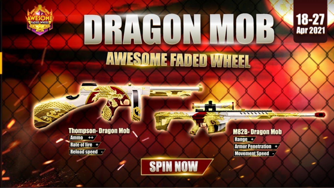 Dragon Mob Thompson Faded Wheel Event in Free Fire: All You Need to Know