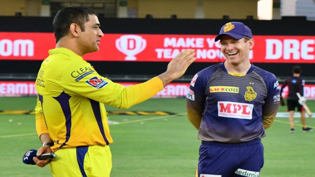 MS Dhoni and Eoin Morgan