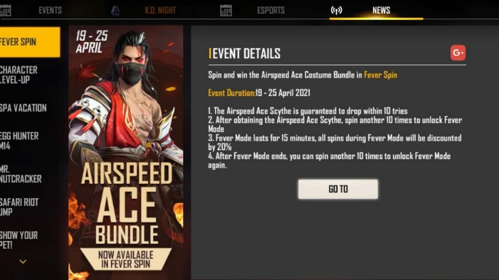 Airspeed Ace Bundle in Free fire