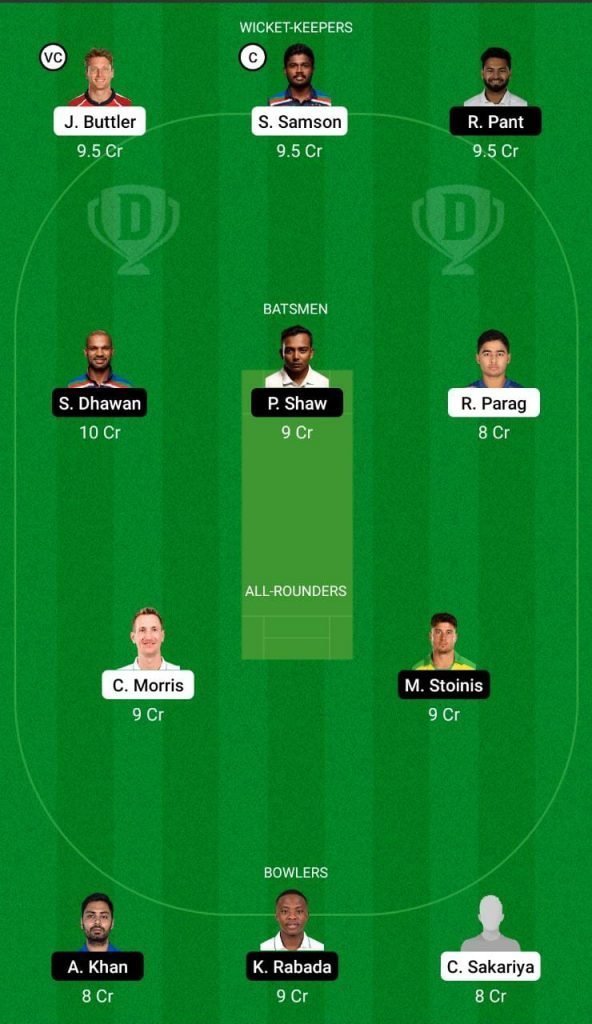 RR vs DC IPL 2021 Dream11