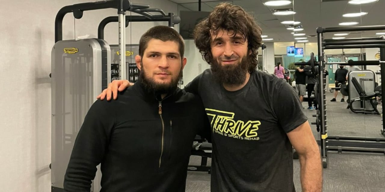 “With the best Featherweight in the World,” says Khabib Nurmagomedov as he posts a picture with Zabit Magomedsharipov