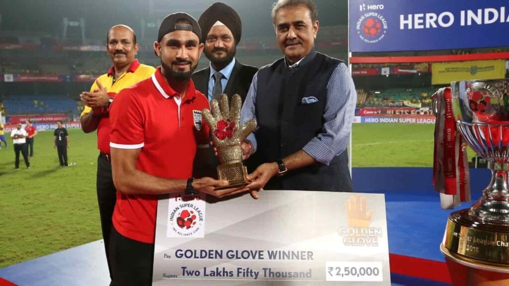 Singh won the Golden Glove in his maiden season at Mumbai