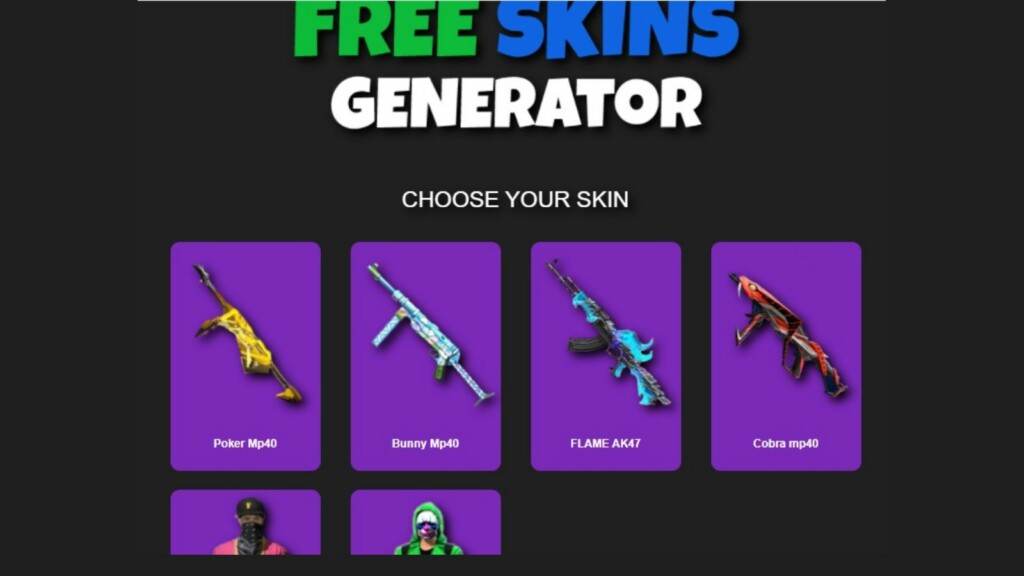 free fire gun skin generator