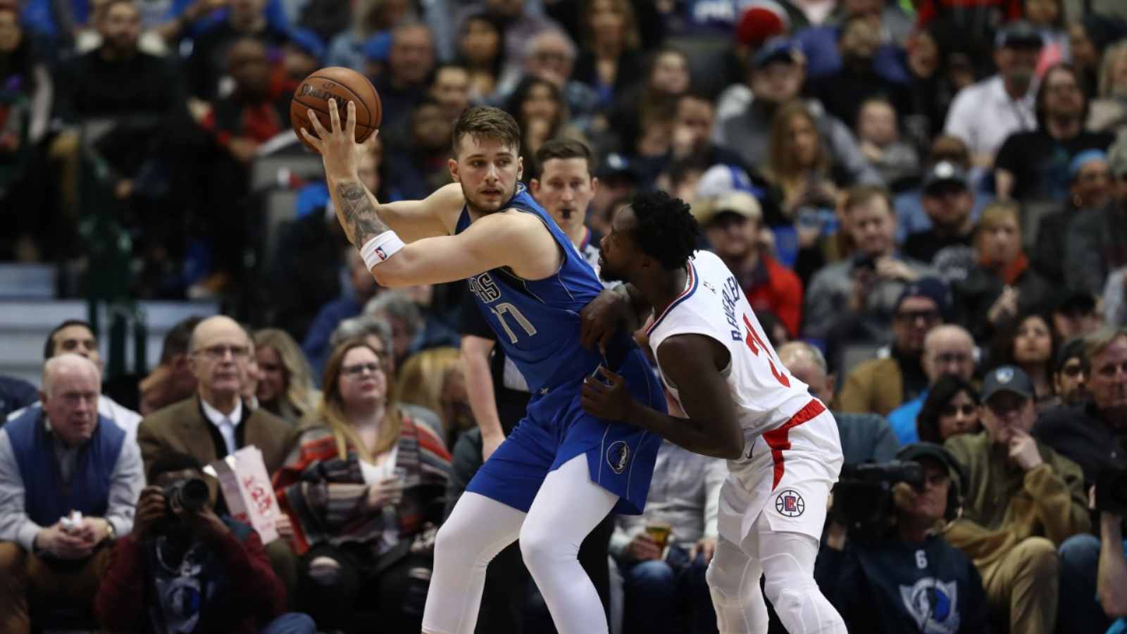 WATCH: Luka Doncic and Patrick Beverley get into a scuffle after Luka Doncic thrashes Rajon Rondo