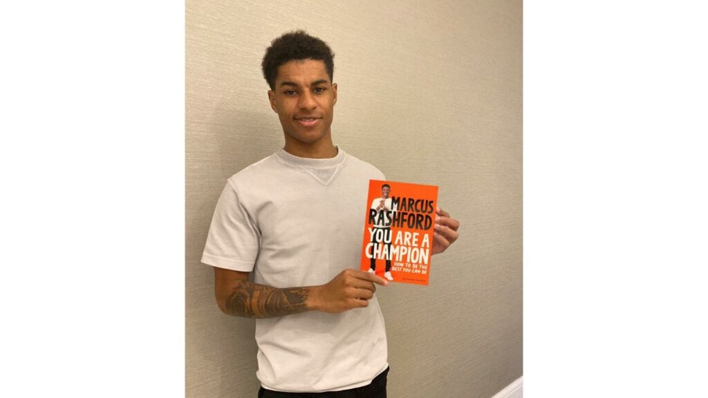 Marcus Rashford with his newly launched book