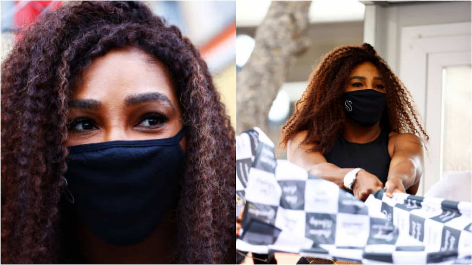 Serena Williams waves the chequered flag at Monaco GP ahead of the French Open