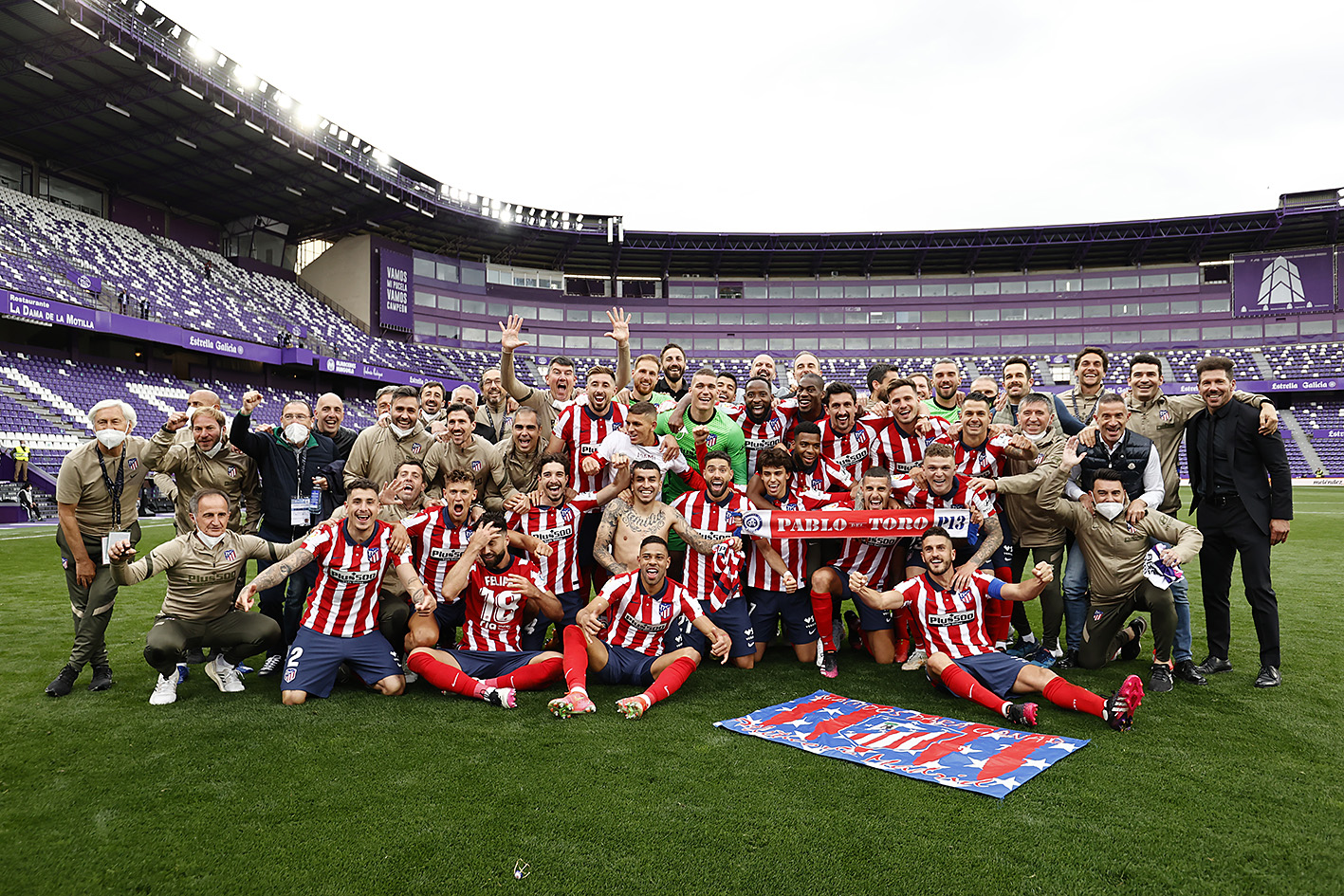 Atletico Madrid overwhelm Real Valladolid to win their first La Liga title since 2013-14