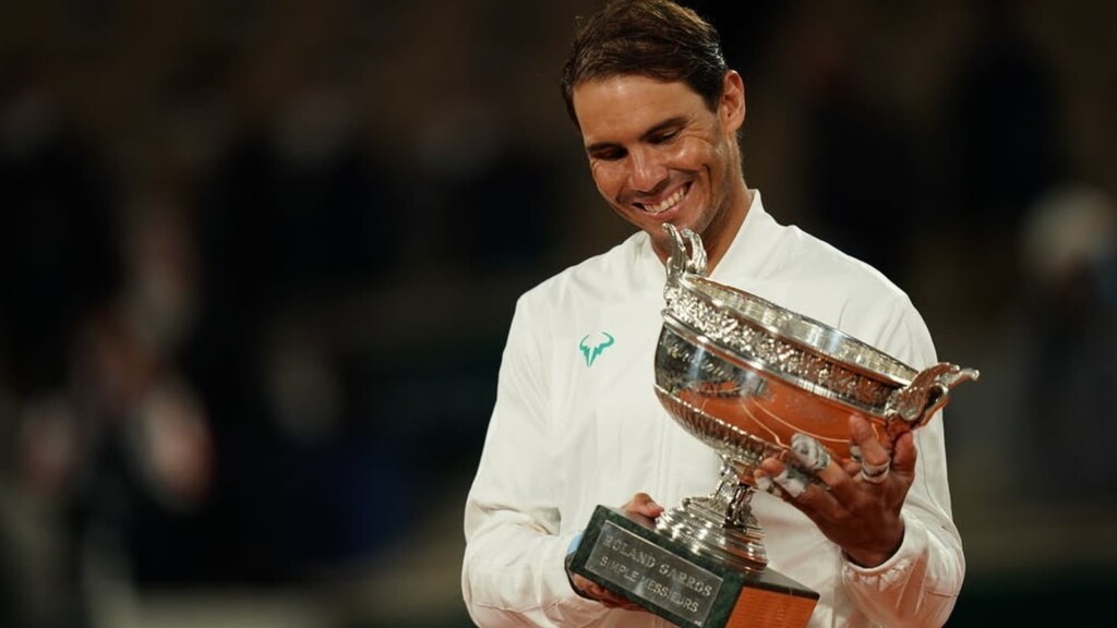 Rafael Nadal with his French Open 2020 trophy