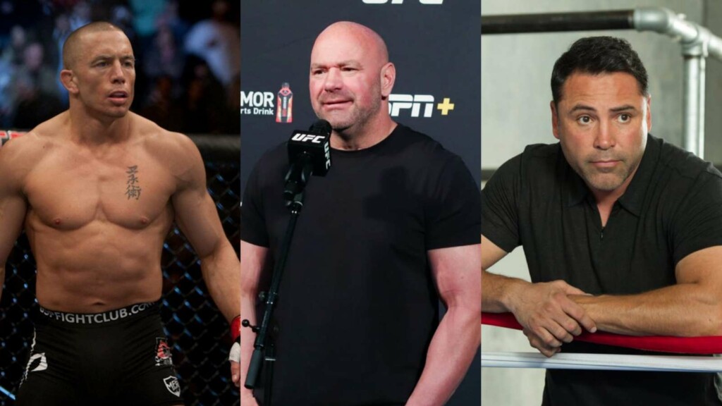 Georges St Pierre, Dana White and Oscar De La Hoya