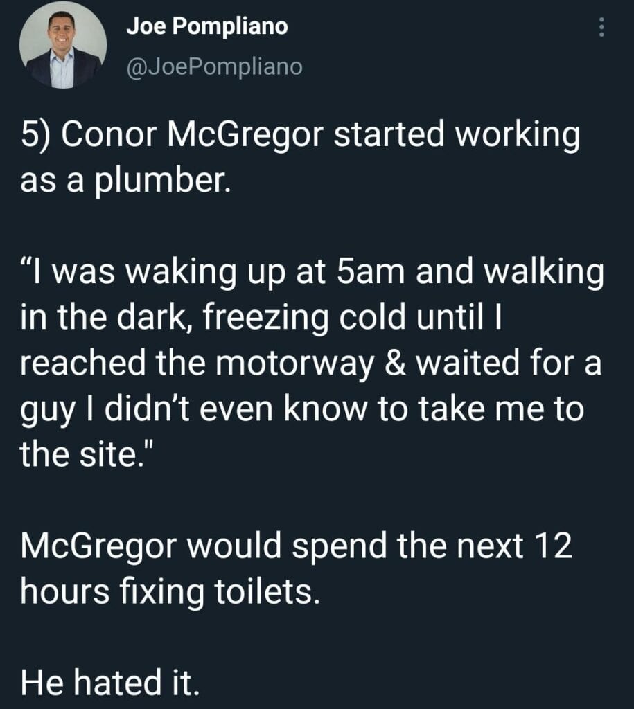 Conor McGregor plumber