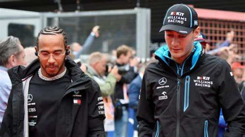 Lewis Hamilton and George Russell