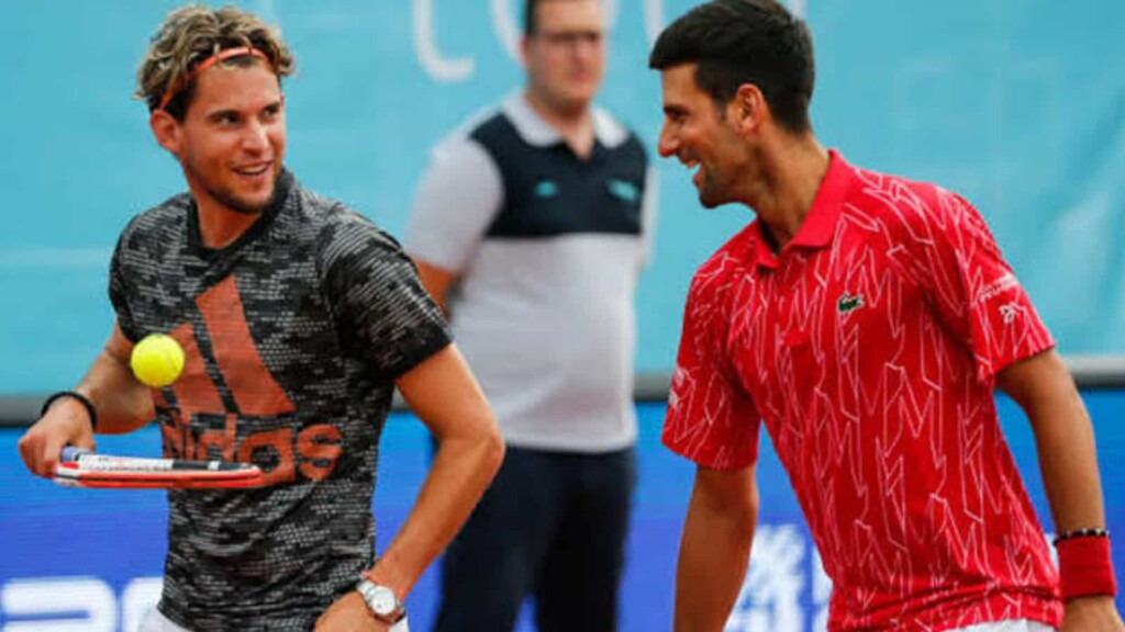 Dominic Thiem and Novak Djokovic 