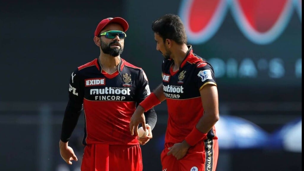 Virat Kohli and Harshal Patel