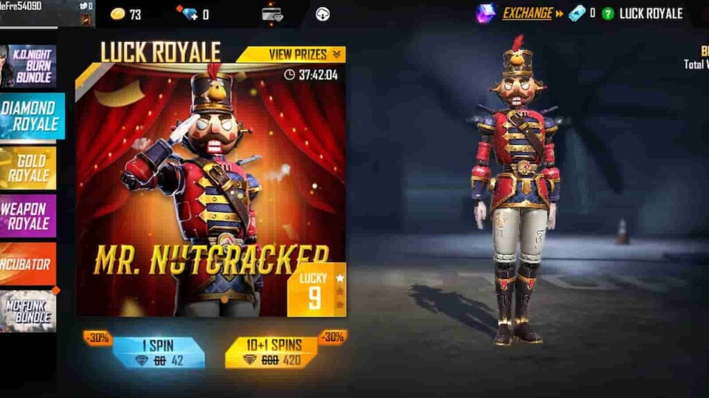 Free Fire Mr. Nutcracker Bundle