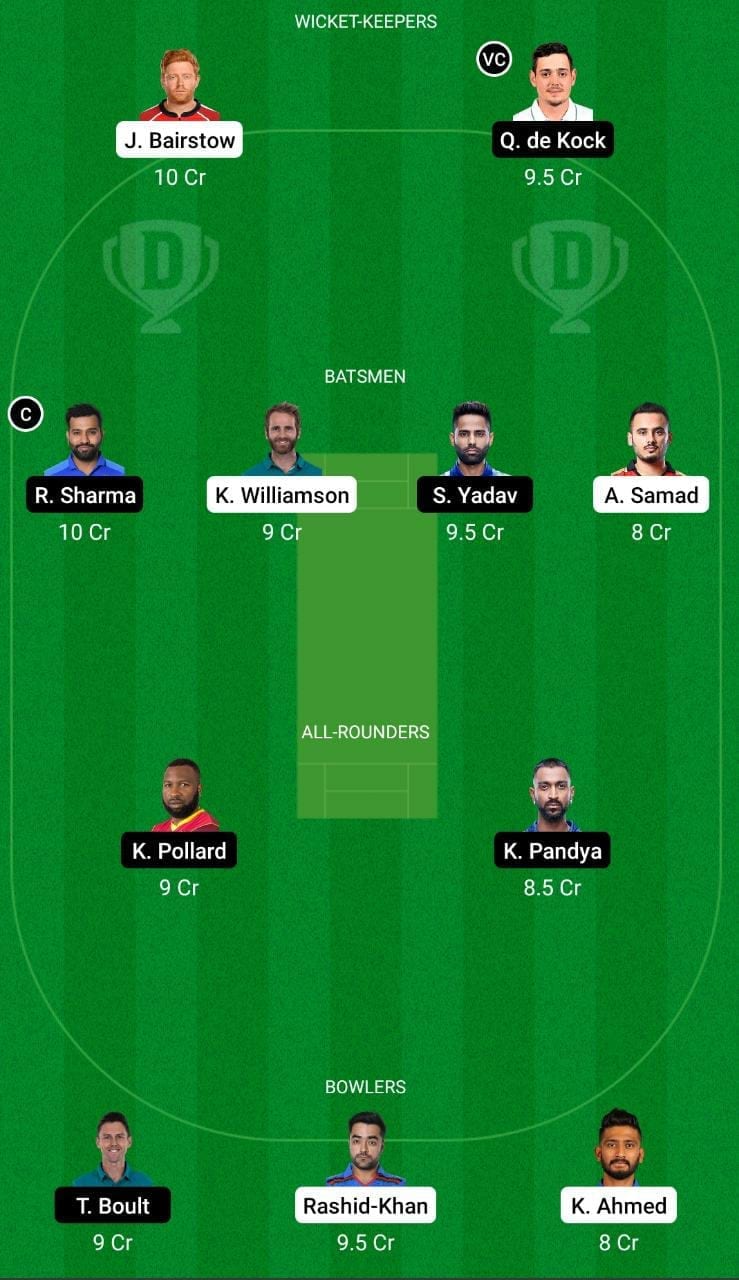 SRH vs MI Ipl 2021 Dream11