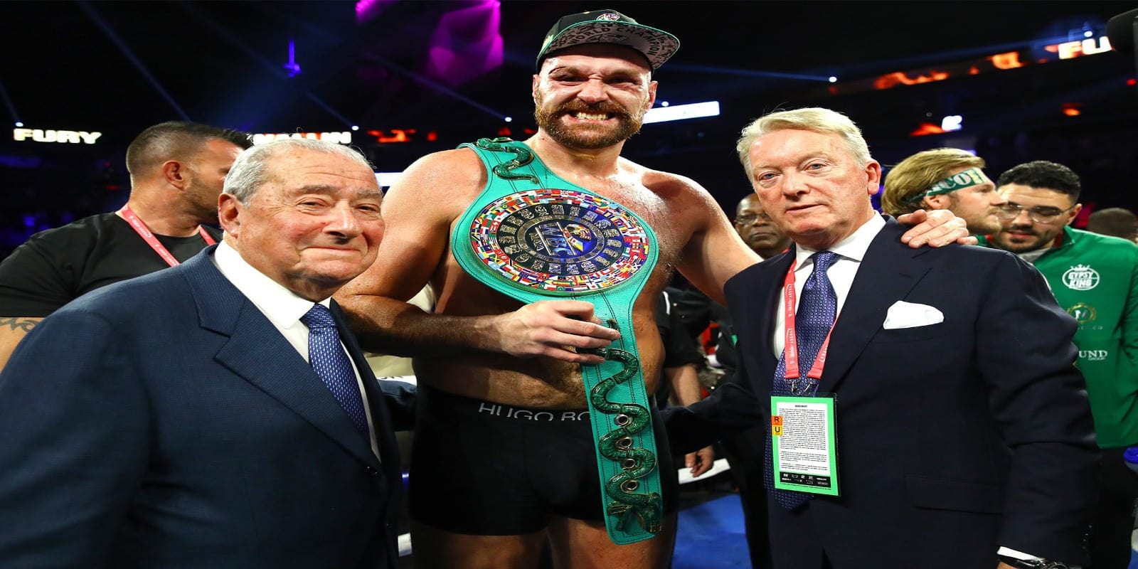 Tyson Fury with Bob Arum and Frank Warren