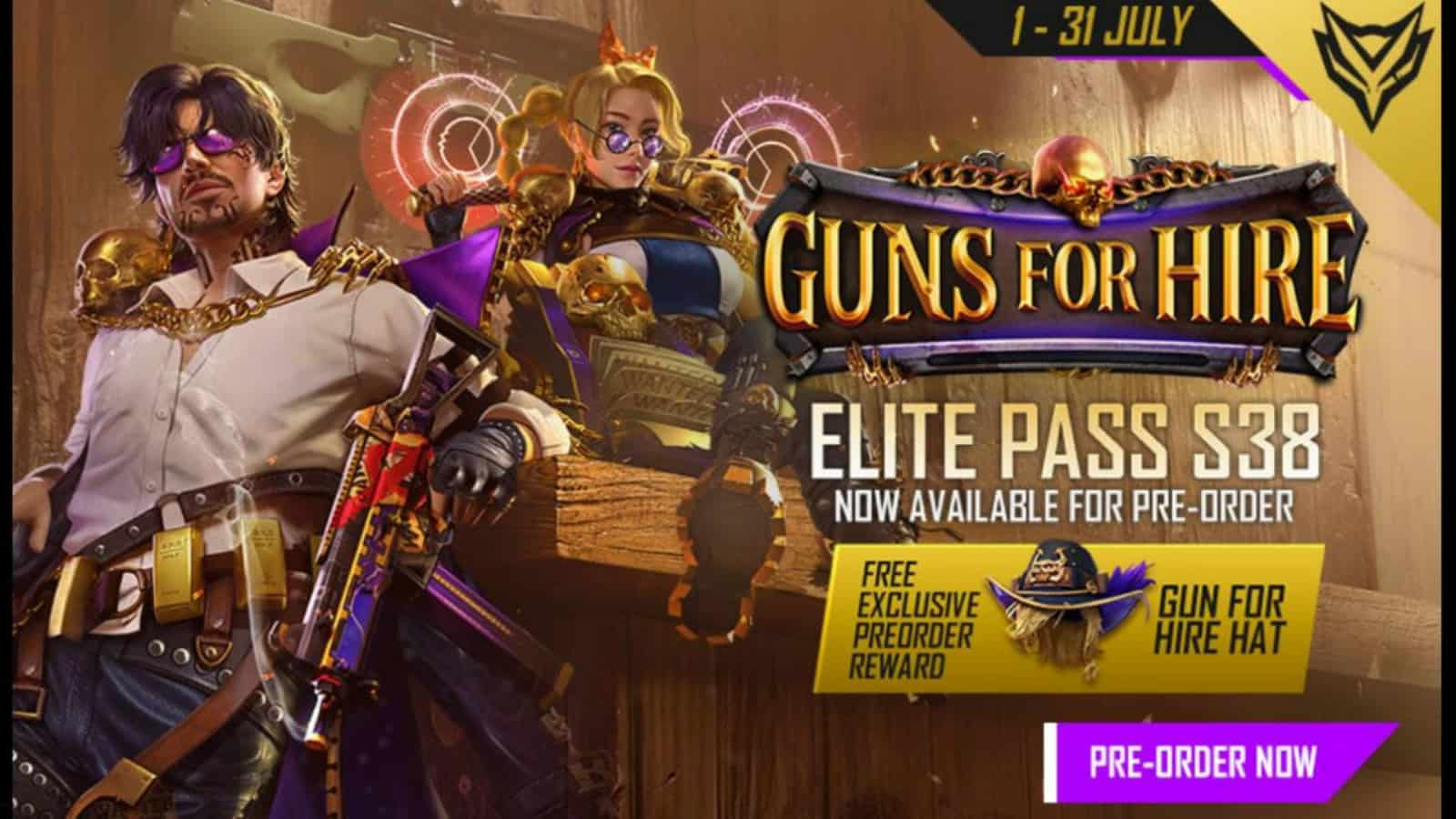 Free Fire Elite pass season 38: Pre-order, Release Date, Free Rewards Revealed